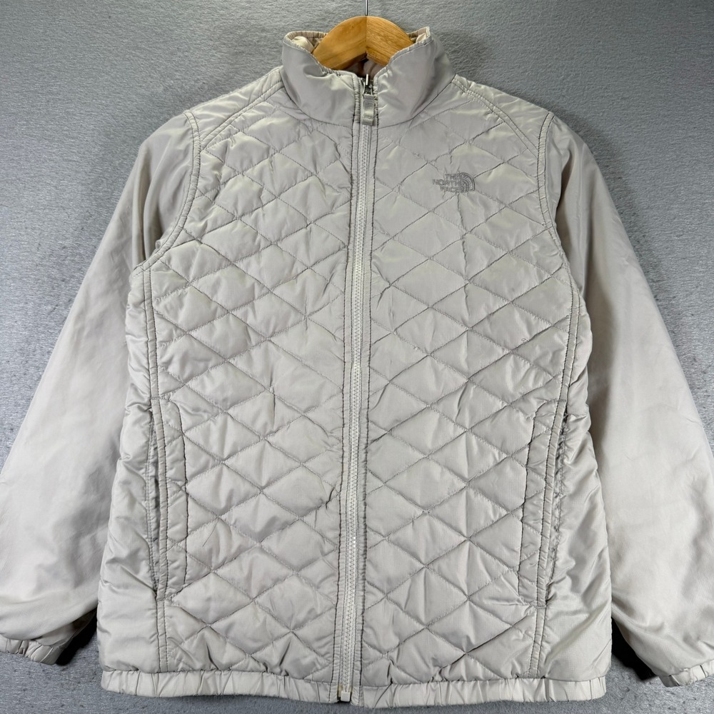 The North‎ Face Girls Large Insulated Quilted Jacket Beige Kids Outerwear